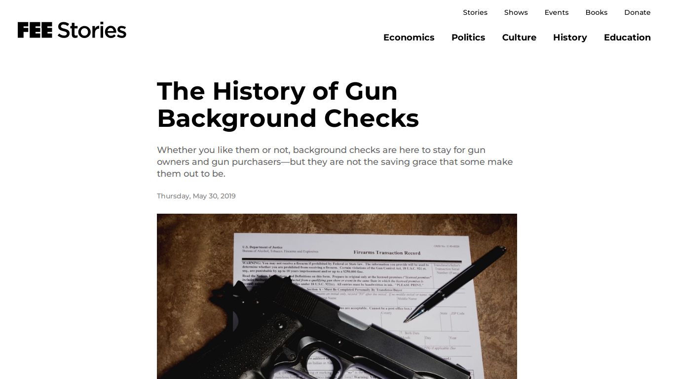 The History of Gun Background Checks - Foundation for Economic Education
